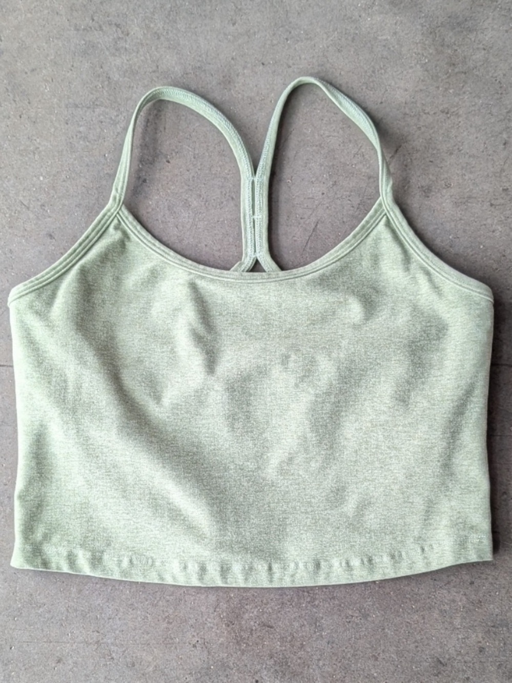 Beyond Yoga Spacedye Slim Racerback Cropped Tank Top in Rosemary Heather Green